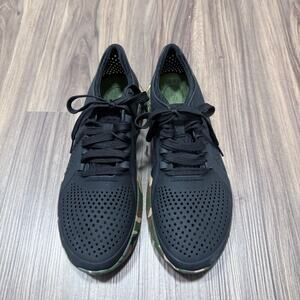 Crocs LiteRide Pacer Shoes Men Sz 8 Black Green Camo Comfort Sneakers 207286
